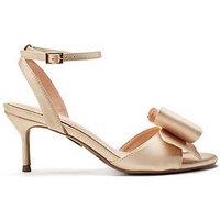 Moda In Pelle Lotty & Satin Low Sandal With Large Bow Trim - Gold