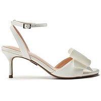 Moda In Pelle Lotty & Satin Low Sandal With Large Bow Trim - White