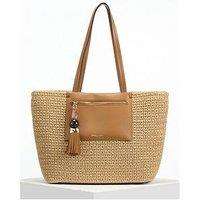 Luella Grey Catalina Raffia Casual Tote With Pouch