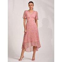 Jolie Moi Chiffon Pleated Maxi Dress - Pink