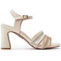 Moda In Pelle Narine & Porvair Strappy Hotfix Block Heel Sandals - Gold