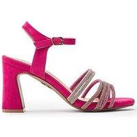 Moda In Pelle Narine & Alcantara Strappy Hotfix Block Heel Sandals - Pink