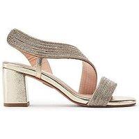 Moda In Pelle Nikkia & Porvair Asymetric Glits Heel Sandals - Gold
