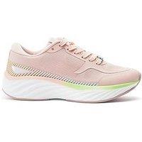Moda In Pelle Damara Pink Textile Trainer With Textured Outsole