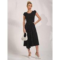 Jolie Moi Lap Over Short Sleeve Jersey Dress - Black