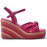 Moda In Pelle Margaritaa & Alcantara Knot Detail Wedges - Pink