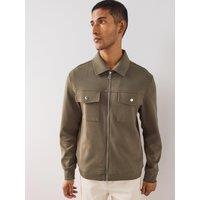 The Very Collection Mens Cotton Rich Jersey Zip Through Jacket - Dark Khaki