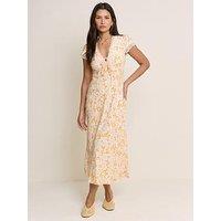 Nobodys Child Aida Midi Short Sleeve Dress - White