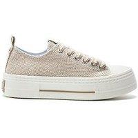 Moda In Pelle Betta Natural Raffia Woven Upper Chunky Trainer
