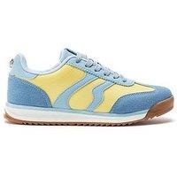 Moda In Pelle Biankah Blue Porvair Multi Panel Lace Up Trainer