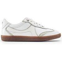 Moda In Pelle Brioni White Snake Print Leather Multi Panel Gum Sole Trainer
