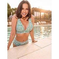 Little Mistress Octavie Green Print High Waist Bikini Bottoms By Vicky Pattison