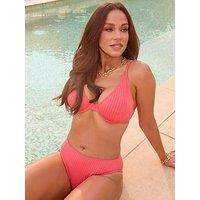 Little Mistress Primrose Coral Textured Stripe Bikini Bottoms By Vicky Pattison