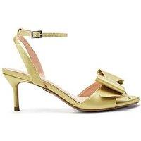 Moda In Pelle Lotty Lime Green Satin Low Sandal With Large Bow Trim