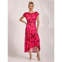 Jolie Moi Draped Asymmetric Jersey Midi Dress - Pink