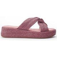 Moda In Pelle Keeli & Textile Twist Feature Platform Sandal - Pink