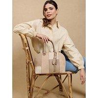 Little Mistress Beige Patchwork Tote