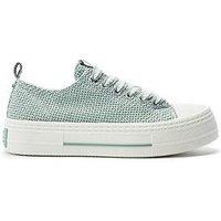 Moda In Pelle Betta Mint Raffia Woven Upper Chunky Trainer