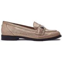 Moda In Pelle Elarra Champagne Leather Flat Snaffle Trime Loafer