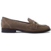 Moda In Pelle Elarra Taupe Suede Flat Snaffle Trime Loafer
