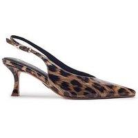 Moda In Pelle Gallia Leopard Patent Pointed Toe Slingback