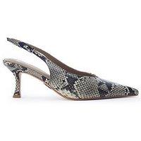 Moda In Pelle Gallia Grey Mix Snake Print Pointed Toe Slingback