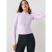 Gym King Womens 365 Full Zip Funnel Neck Top - Purple