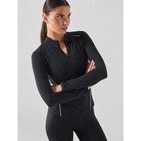 Gym King Womens Knockout Fz Funnel Jacket - Black