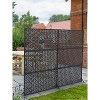 Panacea Modern Wave Garden Screen 120 X 60 Cm Black