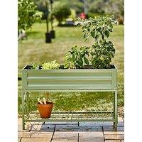 Panacea Stand Up Metal Raided Planter With Liner Green