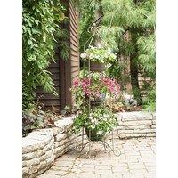 Panacea Scroll Top 3 Tier Plant Stand White