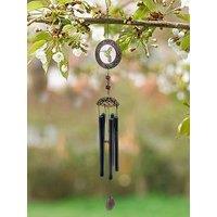 Panacea Glass Hummingbird Wind Chime 81Cm Black