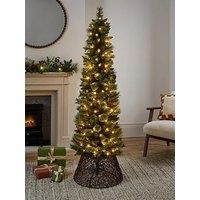 The Very Collection 6Ft Pre Lit Cashmere Pencil Christmas & Tree With Pinecones