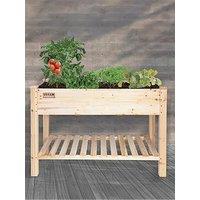 Panacea Ceder Elevated Garden Planter With Liner And Shelf