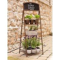 Panacea 3 Tier Rustic Folding Chalkboard Plant Stand