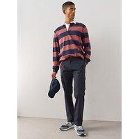 The Very Collection Men'S Tapered Fit Cargo Trousers With Stretch - Navy