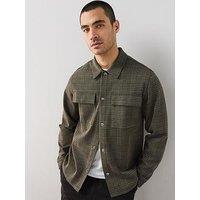 The Very Collection Houndstooth Checked Jersey Overshirt - Brown