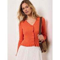 Mint Velvet Orange Ruffle Detail Cardigan