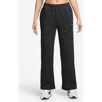 Nike Women'S Studio Fleece Medium-Weight Mid-Rise Open-Hem Trousers - Black