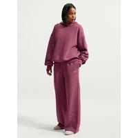 Nike Womens Studio Fleece Speed Open Hem Wide-Leg Jogging Bottoms - Pink
