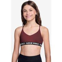 Nike Girls Pro Indy Sweat-Wicking Removable Pads Sports Bra - Red