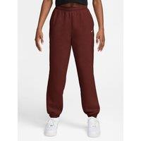 Nike Junior Girls Studio Club Loose Fit Fleece Jogging Bottoms - Red