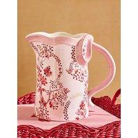 Cath Kidston Cath Kidston Pink Floral Ceramic Jug Vase