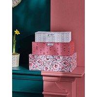 Cath Kidston Cath Kidston Set Of 3 Pink Floral Storage Boxes