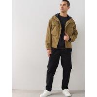 The Very Collection Pure Cotton Tapered Twill Trouser - Black