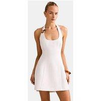 Forever New Tash Hardware Halter Linen Mini Dress - White