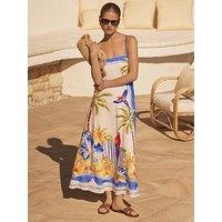 Forever New Bianca Printed Linen Midi Dress - Multi