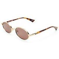 Le Specs Oval Icicle Sunglasses - Gold