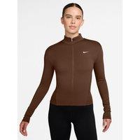 Nike Womens Fitted Dri-Fit Full Zip High Neck Jacket - Cacao Wow/White