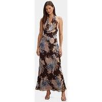 Forever New Marina Cowl Halter Gown - Brown
